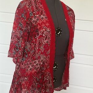 Maurices Red Paisley Cape